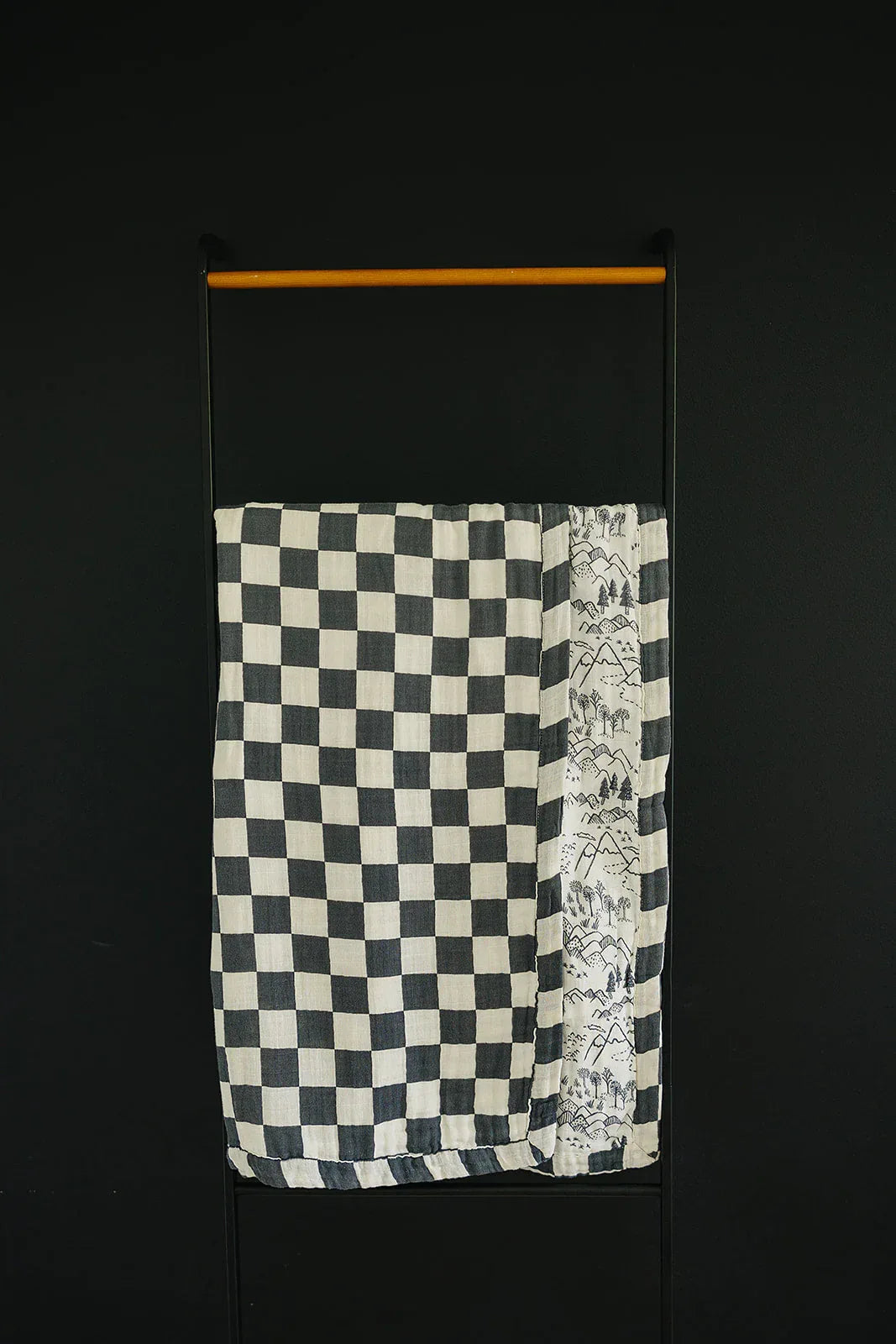 Charcoal Checkered + Summit Muslin Quilt - BIG FRENCHIES
