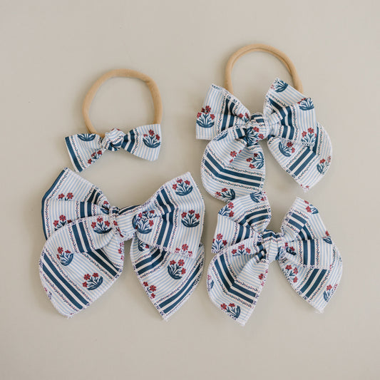 Block Print Hair Bow - BIG FRENCHIES