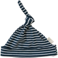 Navy Stripes Ribbed Bamboo Newborn Knot Hat - BIG FRENCHIES