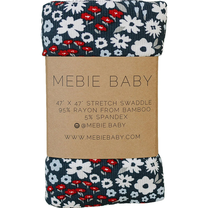 Americana Floral Ribbed Bamboo Stretch Swaddle - BIG FRENCHIES