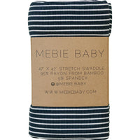Navy Stripes Ribbed Bamboo Stretch Swaddle - BIG FRENCHIES