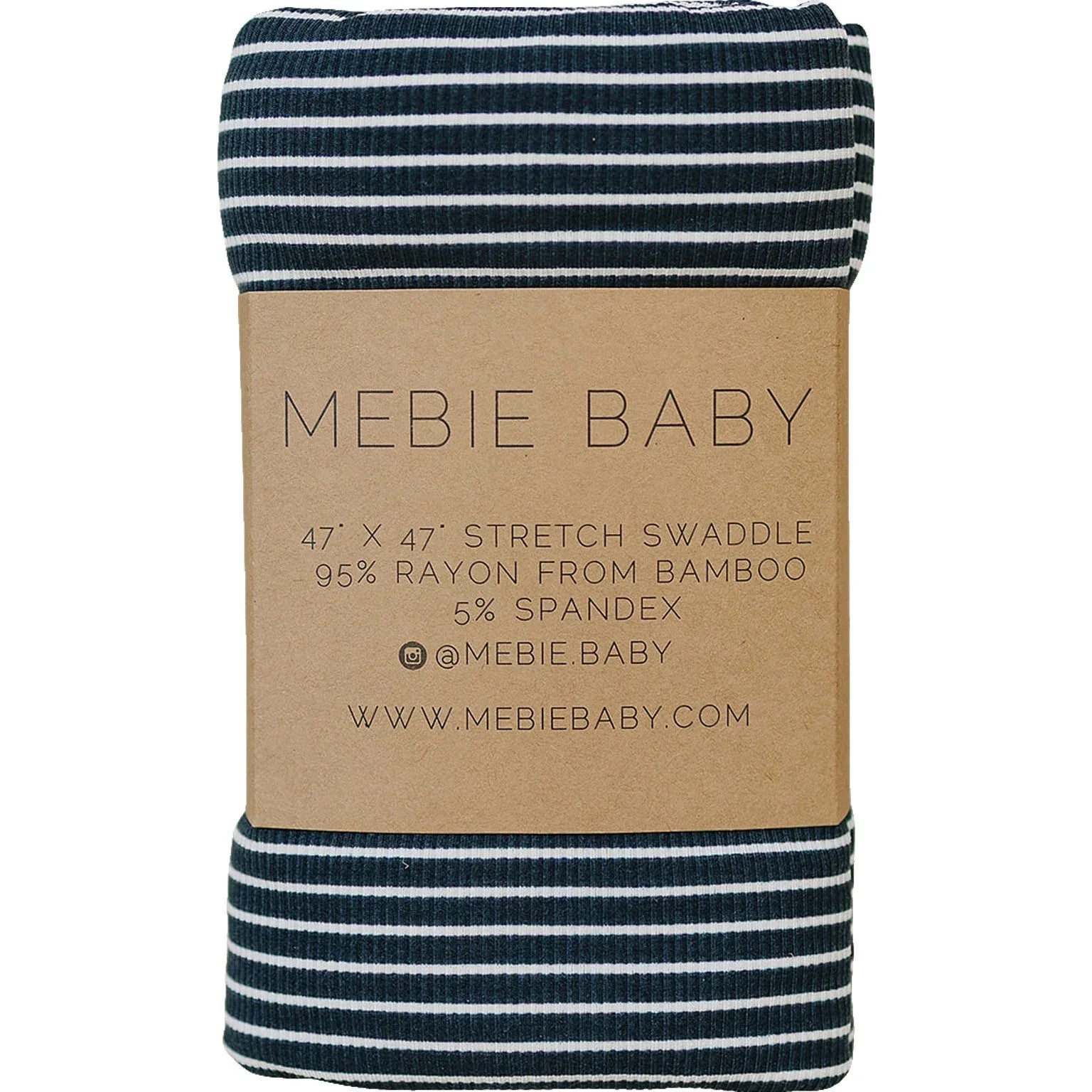 Navy Stripes Ribbed Bamboo Stretch Swaddle - BIG FRENCHIES