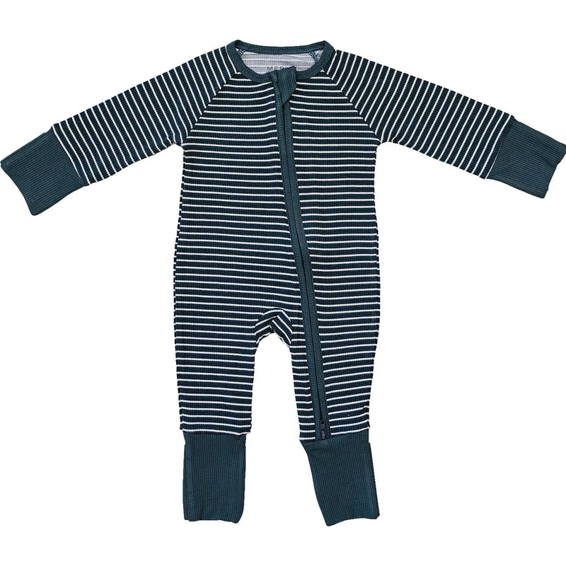 Navy Stripes Ribbed Bamboo Zipper - BIG FRENCHIES