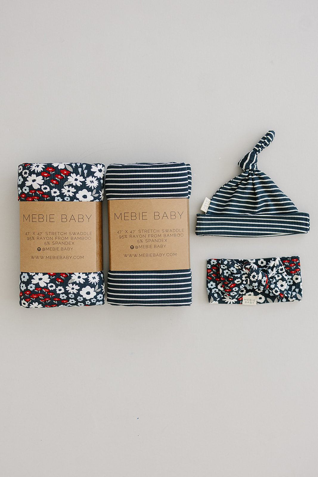 Americana Floral Ribbed Bamboo Head Wrap - BIG FRENCHIES