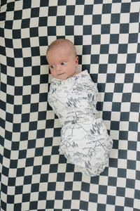 Charcoal Checkered Muslin Crib Sheet - BIG FRENCHIES