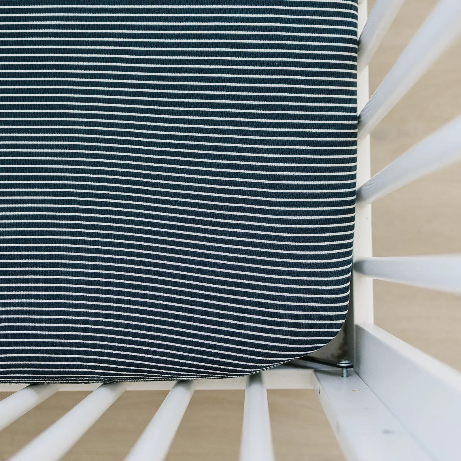 Navy Stripes Bamboo Stretch Crib Sheet - BIG FRENCHIES