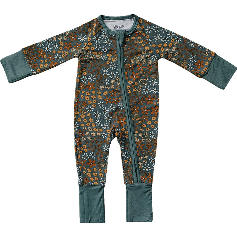 Navy Floral Bamboo Zipper - BIG FRENCHIES