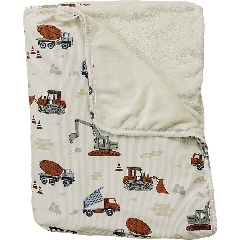 Construction Trucks Ribbed Bamboo Fleece Quilt - BIG FRENCHIES