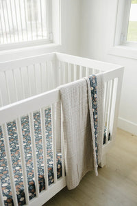 Midnight Floral Muslin Crib Sheet - BIG FRENCHIES