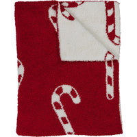 Candy Cane Plush Blanket - BIG FRENCHIES