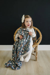 Taupe Stripe + Midnight Floral Muslin Quilt - BIG FRENCHIES