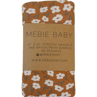Mustard Floral Ribbed Bamboo Stretch Swaddle
