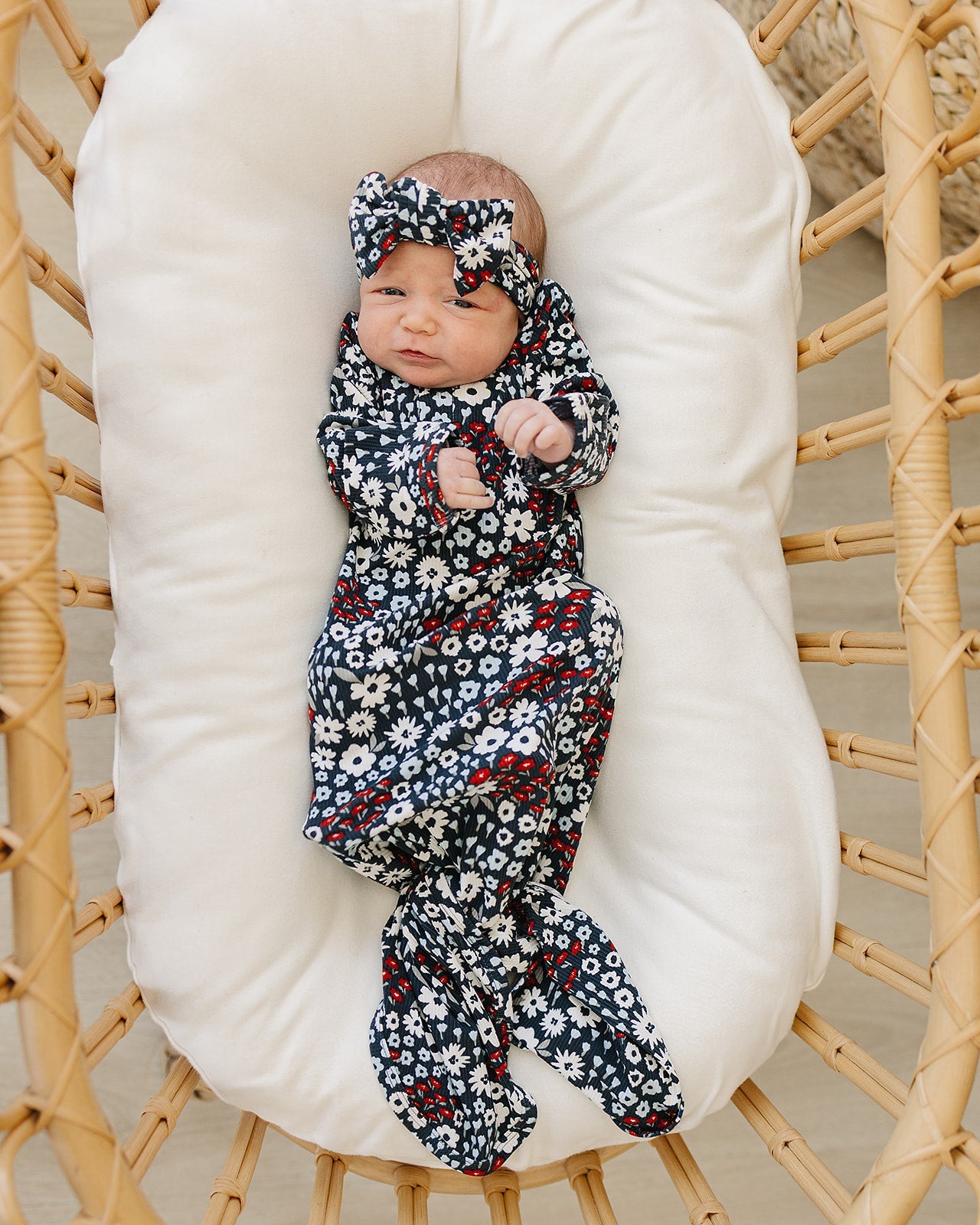 Americana Floral Ribbed Bamboo Head Wrap - BIG FRENCHIES