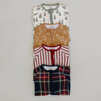 Red Stripe Bamboo Zipper