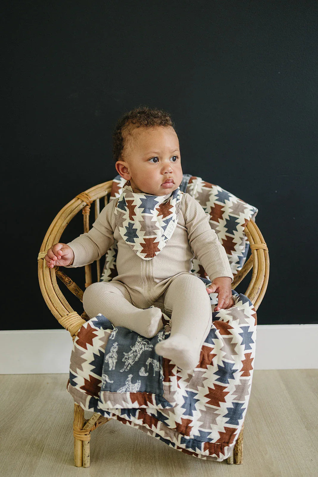 Western Aztec Muslin Bib - BIG FRENCHIES