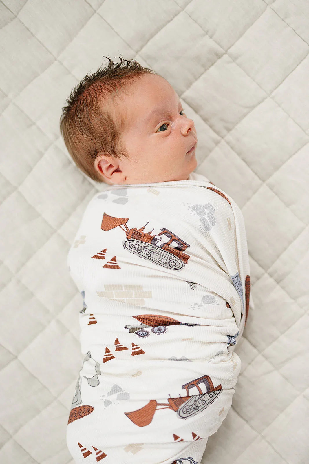 Construction Trucks Bamboo Stretch Swaddle - BIG FRENCHIES