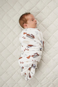 Construction Trucks Bamboo Stretch Swaddle - BIG FRENCHIES