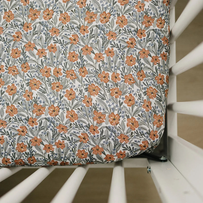Dainty Meadow Bamboo Stretch Crib Sheet - BIG FRENCHIES