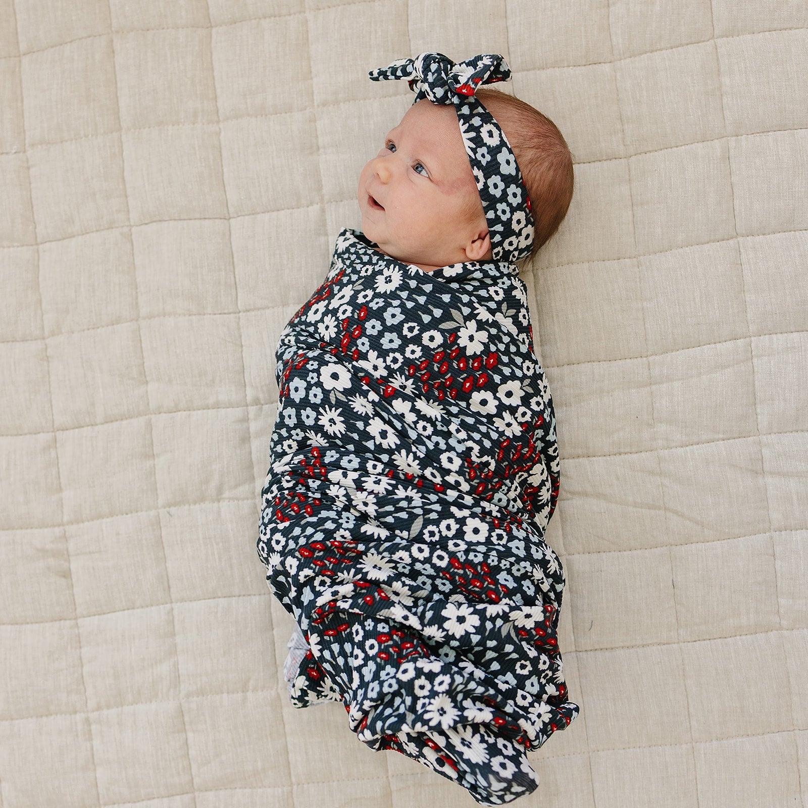 Americana Floral Ribbed Bamboo Head Wrap - BIG FRENCHIES