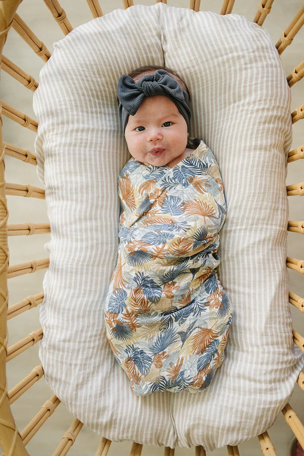 Paradise Palms Muslin Swaddle Blanket - BIG FRENCHIES