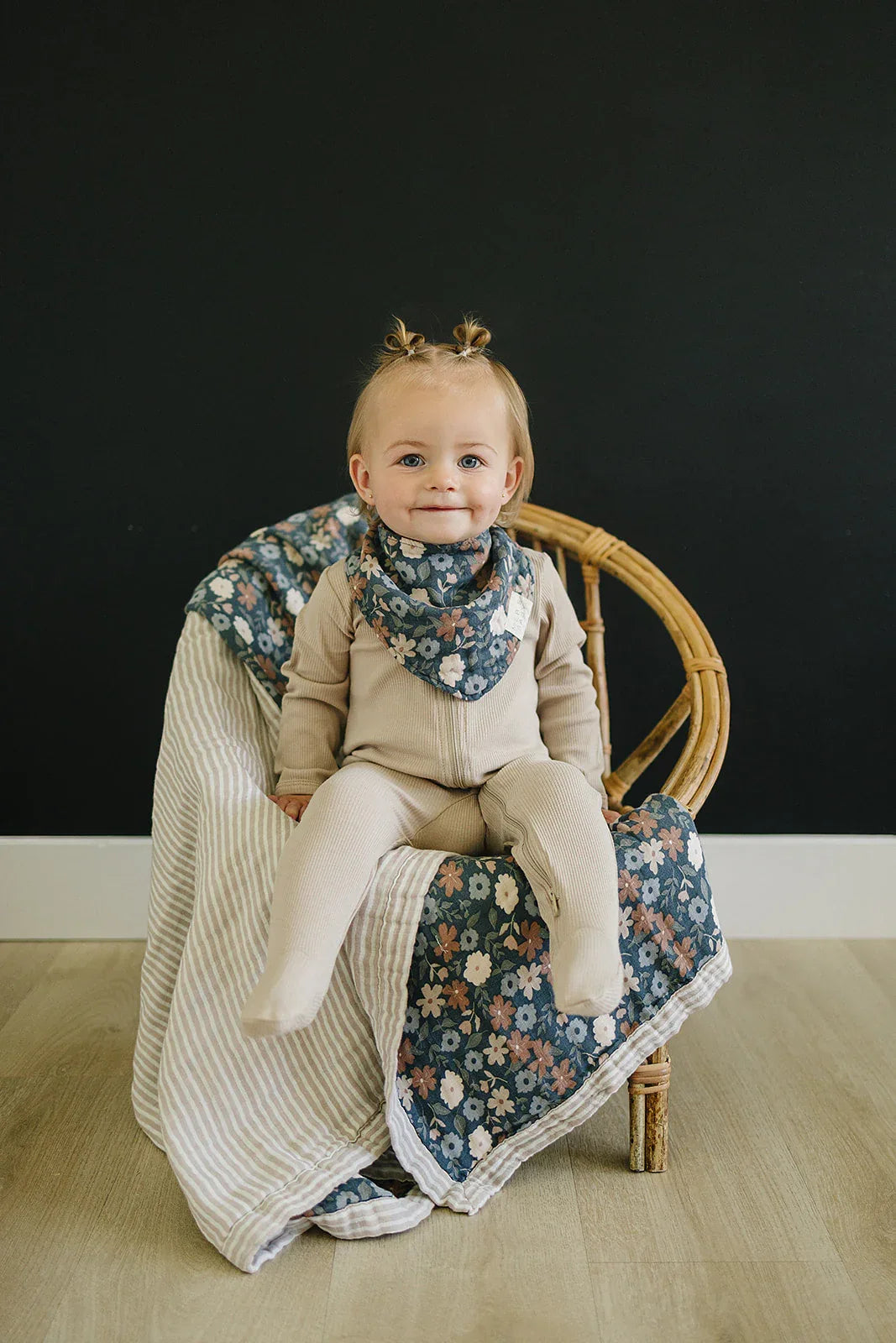 Midnight Floral Muslin Bib - BIG FRENCHIES