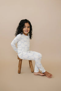 Blue Belle 2pc Ribbed Bamboo Pajamas - BIG FRENCHIES