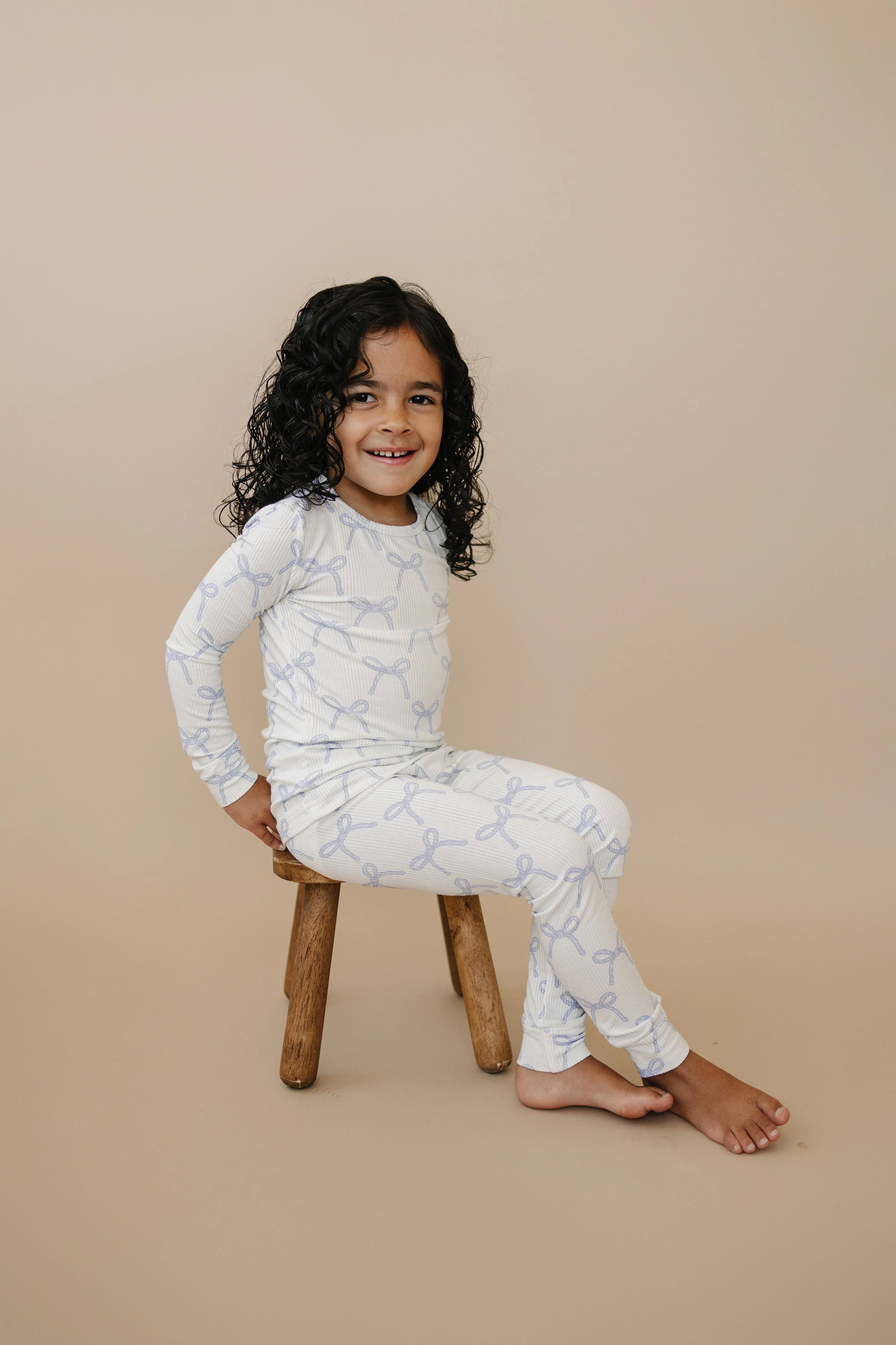 Blue Belle 2pc Ribbed Bamboo Pajamas - BIG FRENCHIES