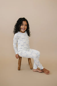 Blue Belle 2pc Ribbed Bamboo Pajamas - BIG FRENCHIES