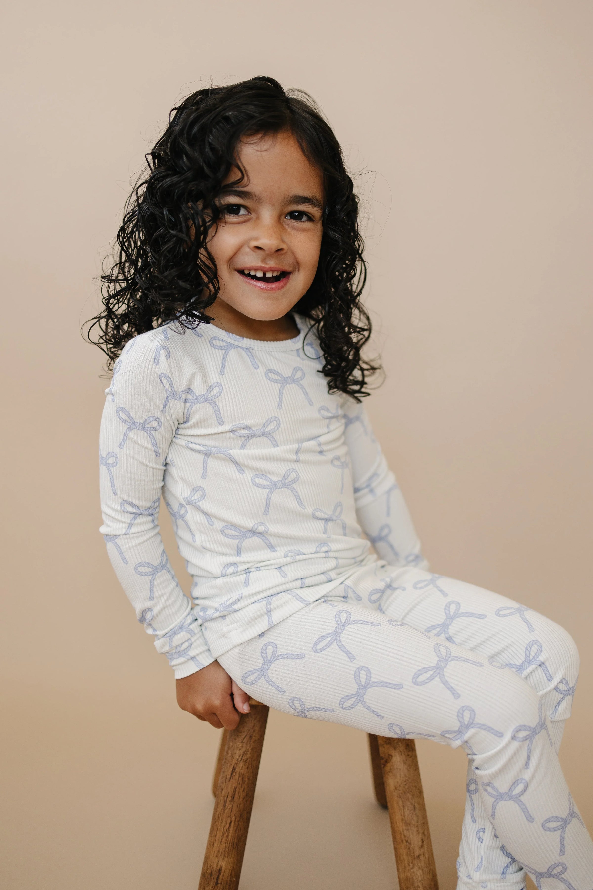 Blue Belle 2pc Ribbed Bamboo Pajamas - BIG FRENCHIES