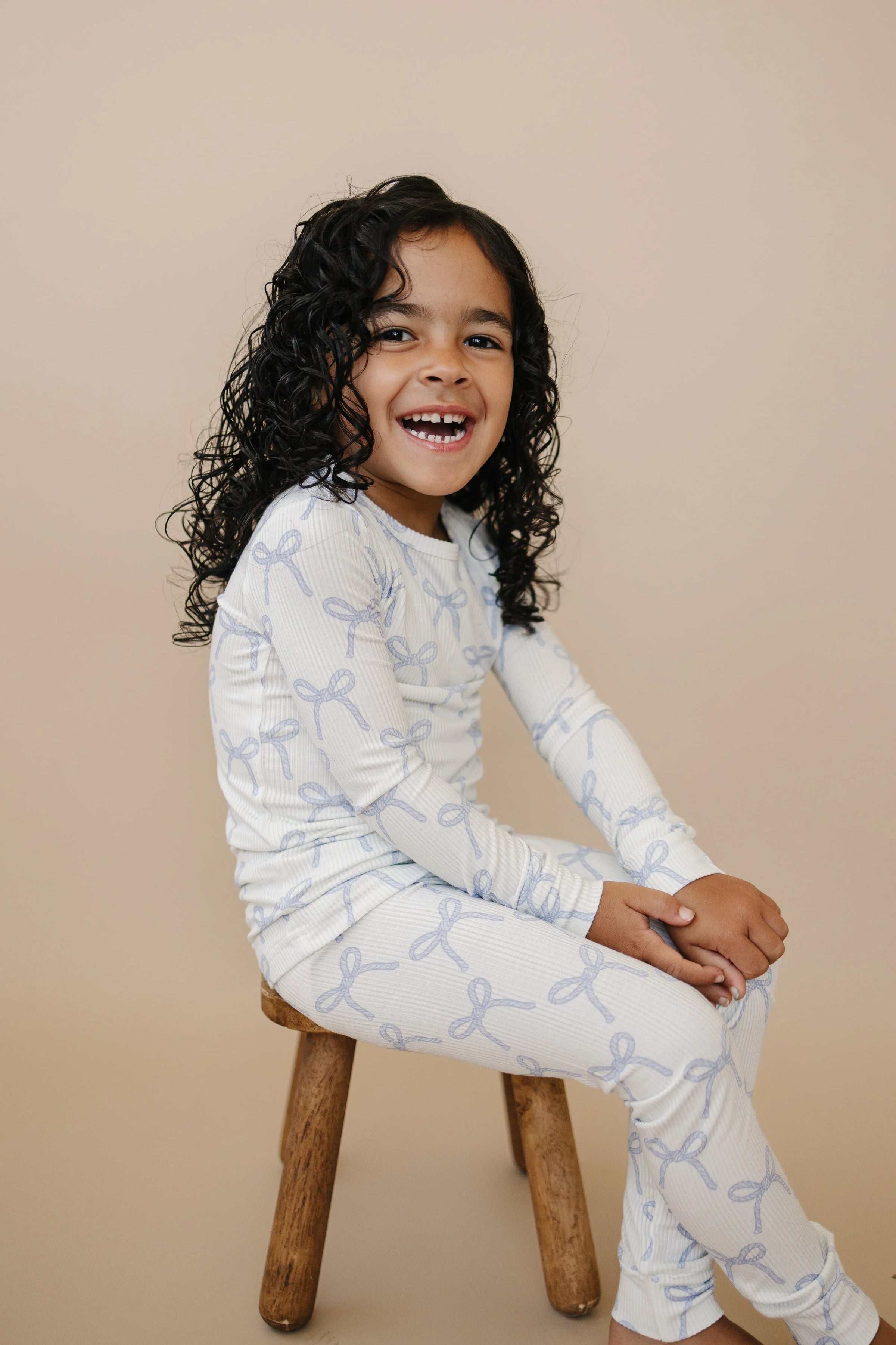 Blue Belle 2pc Ribbed Bamboo Pajamas - BIG FRENCHIES