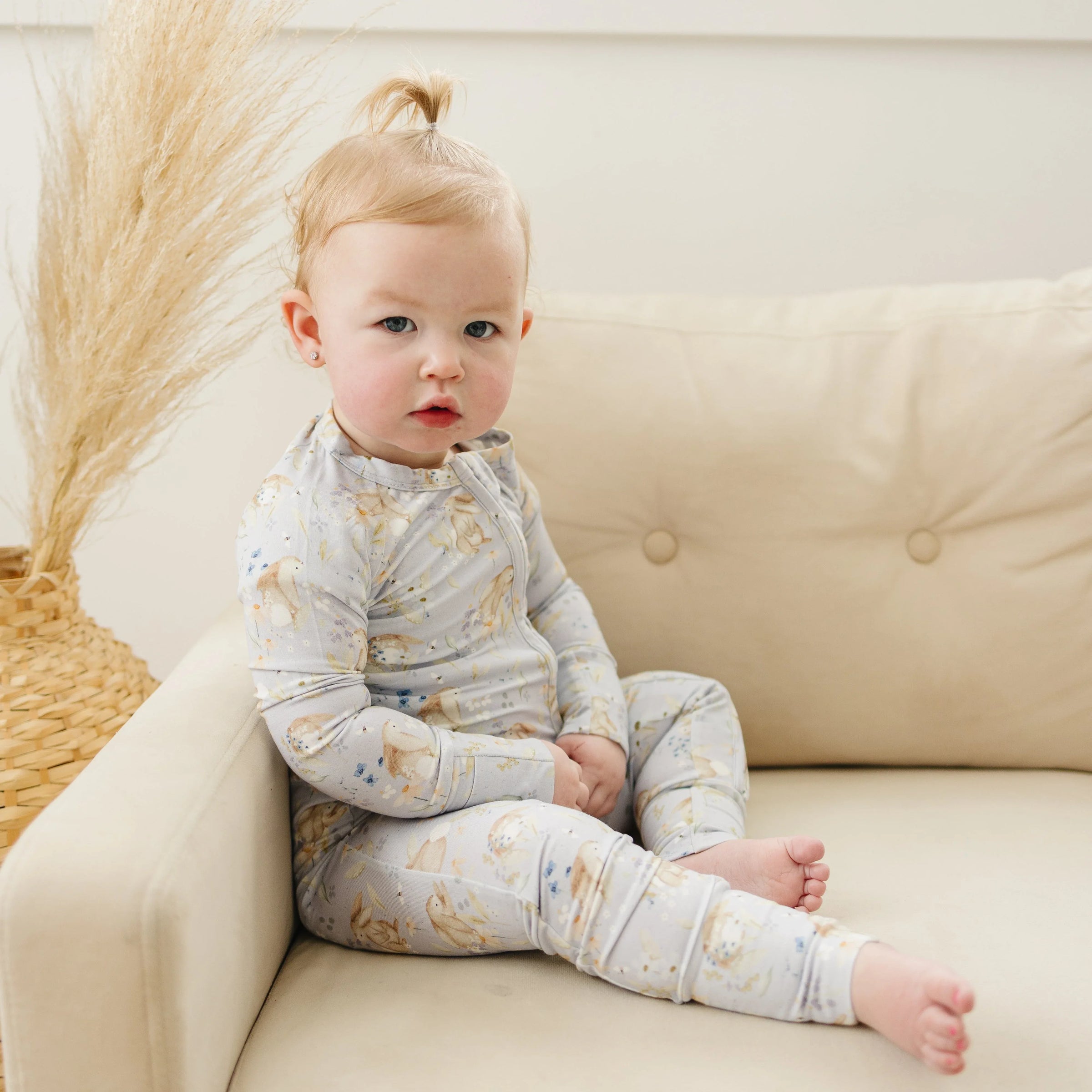 Bunny Blossoms Bamboo Zippy Pajamas - BIG FRENCHIES