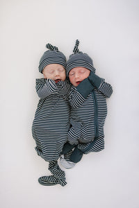 Navy Stripes Bamboo Knot Gown