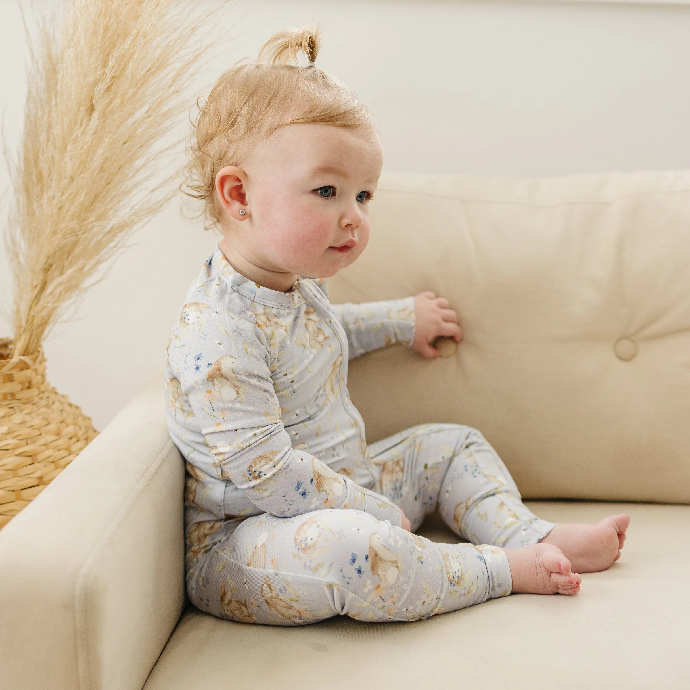 Bunny Blossoms Bamboo Zippy Pajamas - BIG FRENCHIES