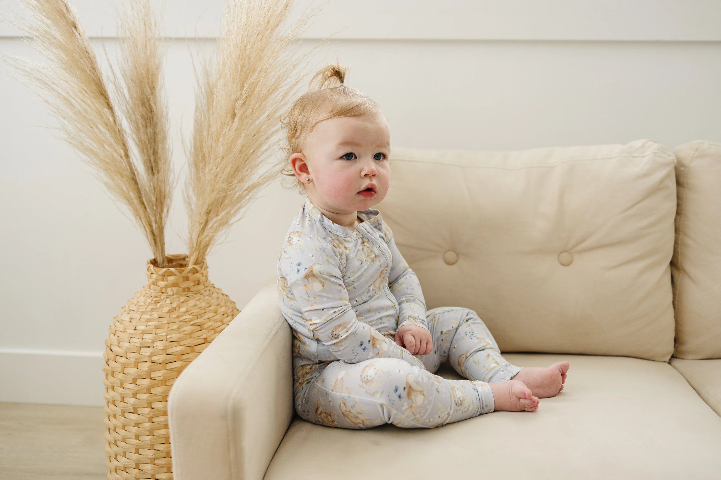 Bunny Blossoms Bamboo Zippy Pajamas - BIG FRENCHIES