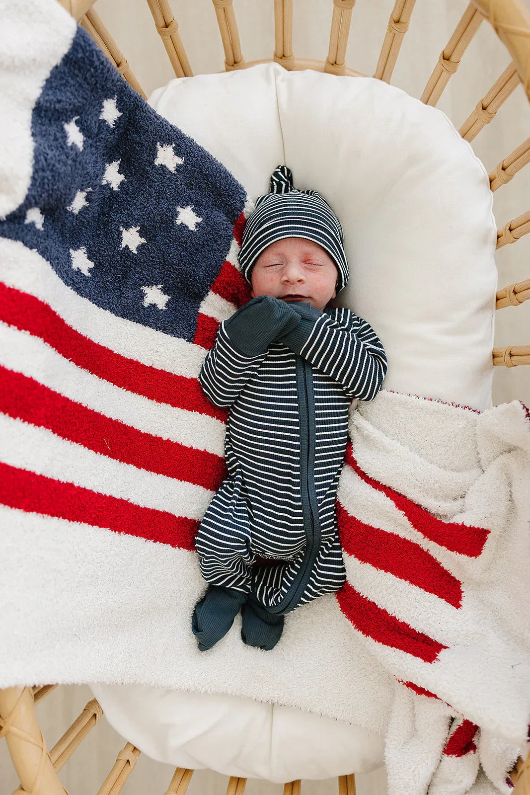 Navy Stripes Ribbed Bamboo Zipper - BIG FRENCHIES