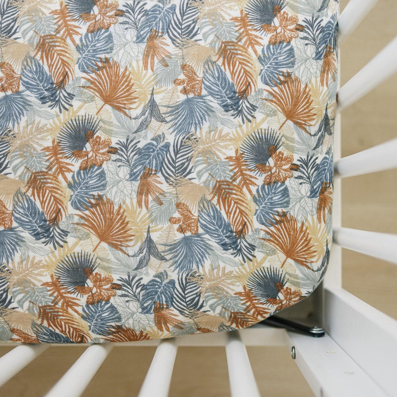Paradise Palms Muslin Crib Sheet - BIG FRENCHIES