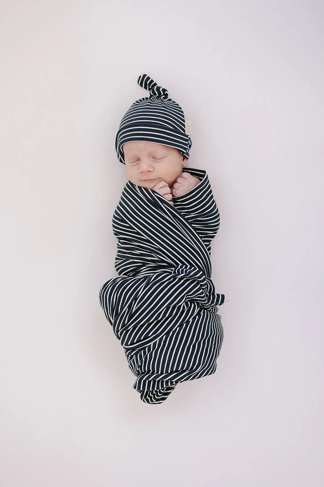 Navy Stripes Ribbed Bamboo Stretch Swaddle - BIG FRENCHIES