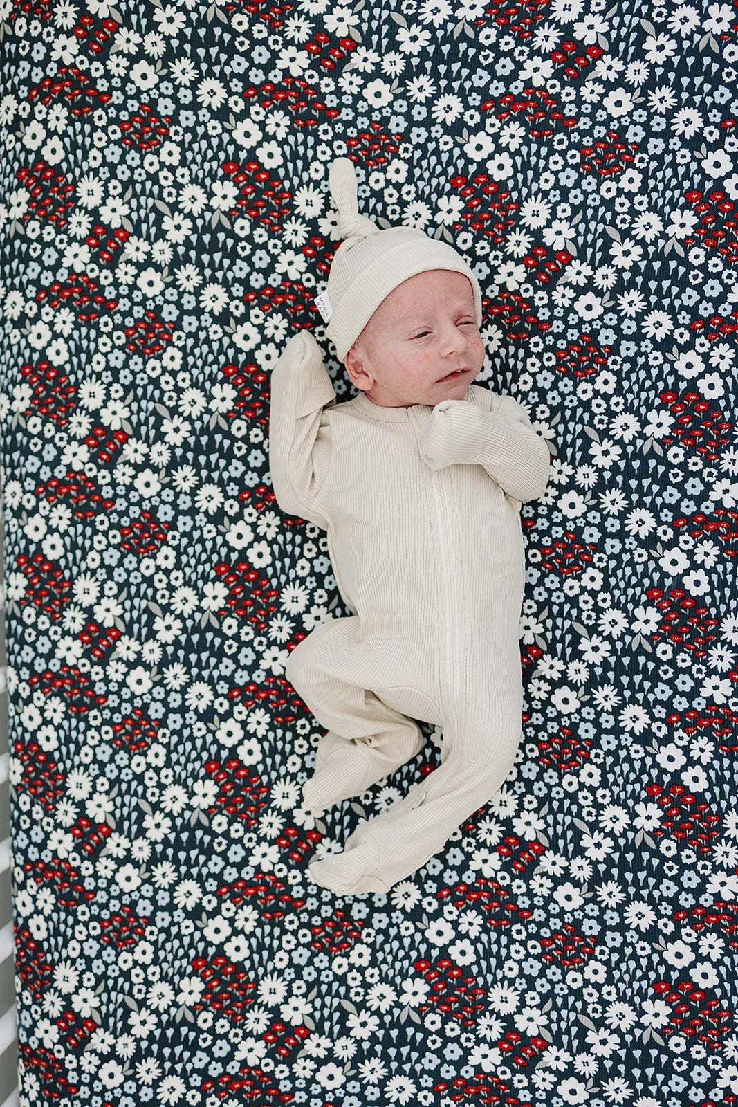 Americana Floral Bamboo Stretch Crib Sheet - BIG FRENCHIES