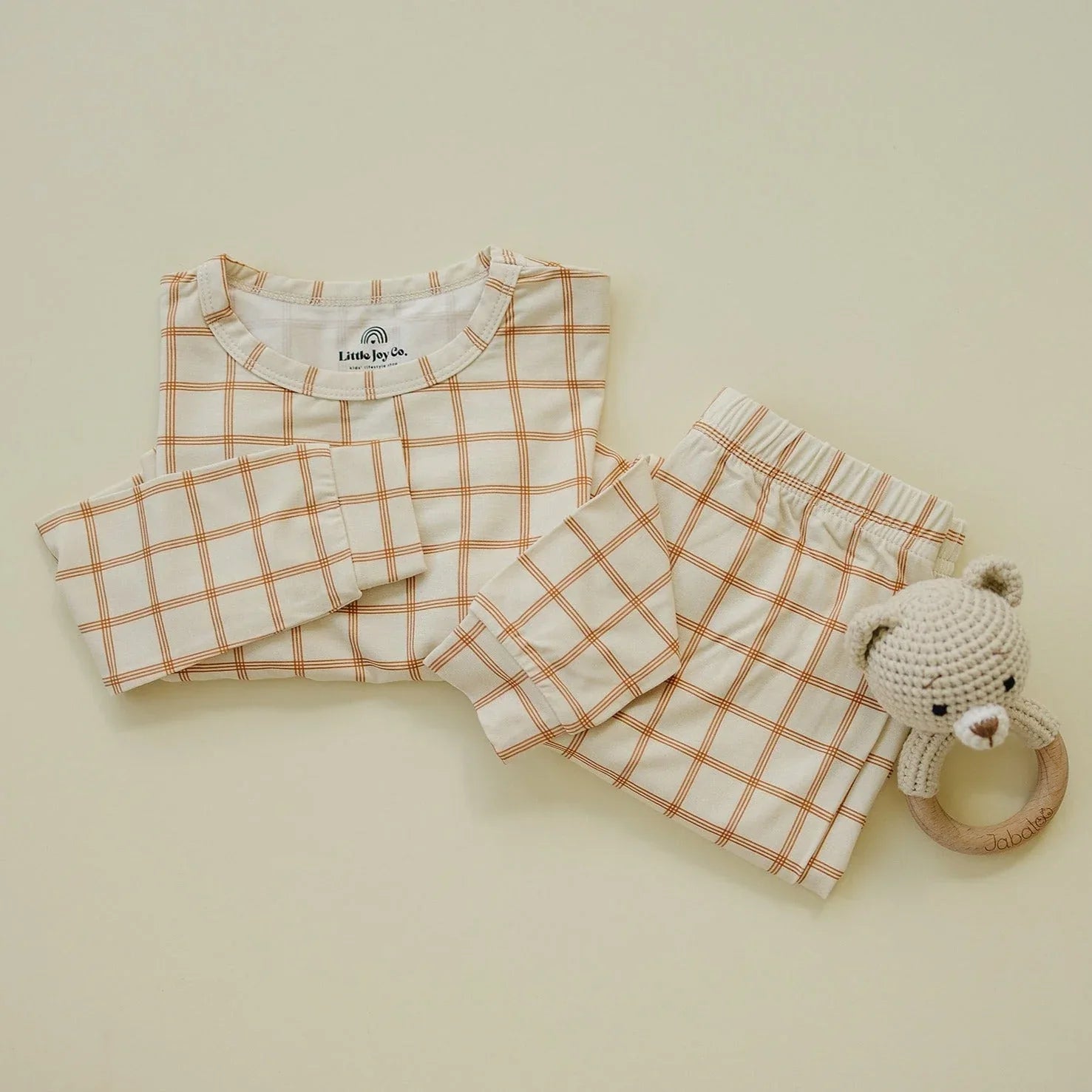 Burnt Orange Plaid 2pc Bamboo Pajamas - BIG FRENCHIES