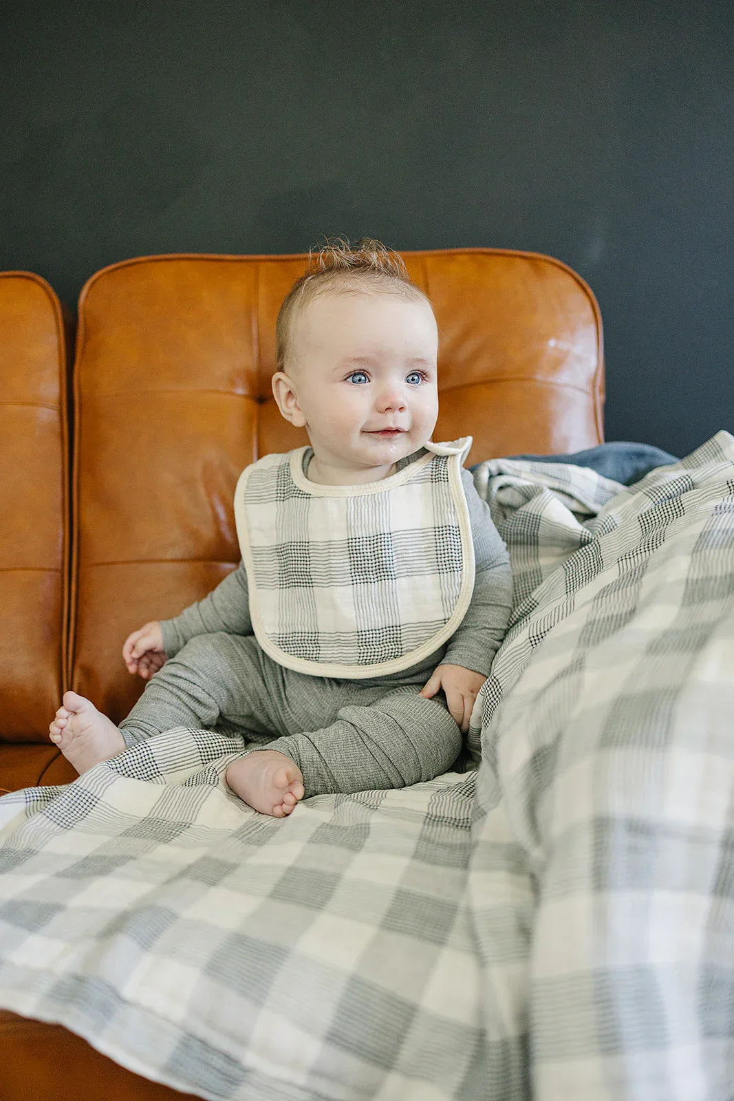 Coastal Plaid Classic Muslin Bib - BIG FRENCHIES