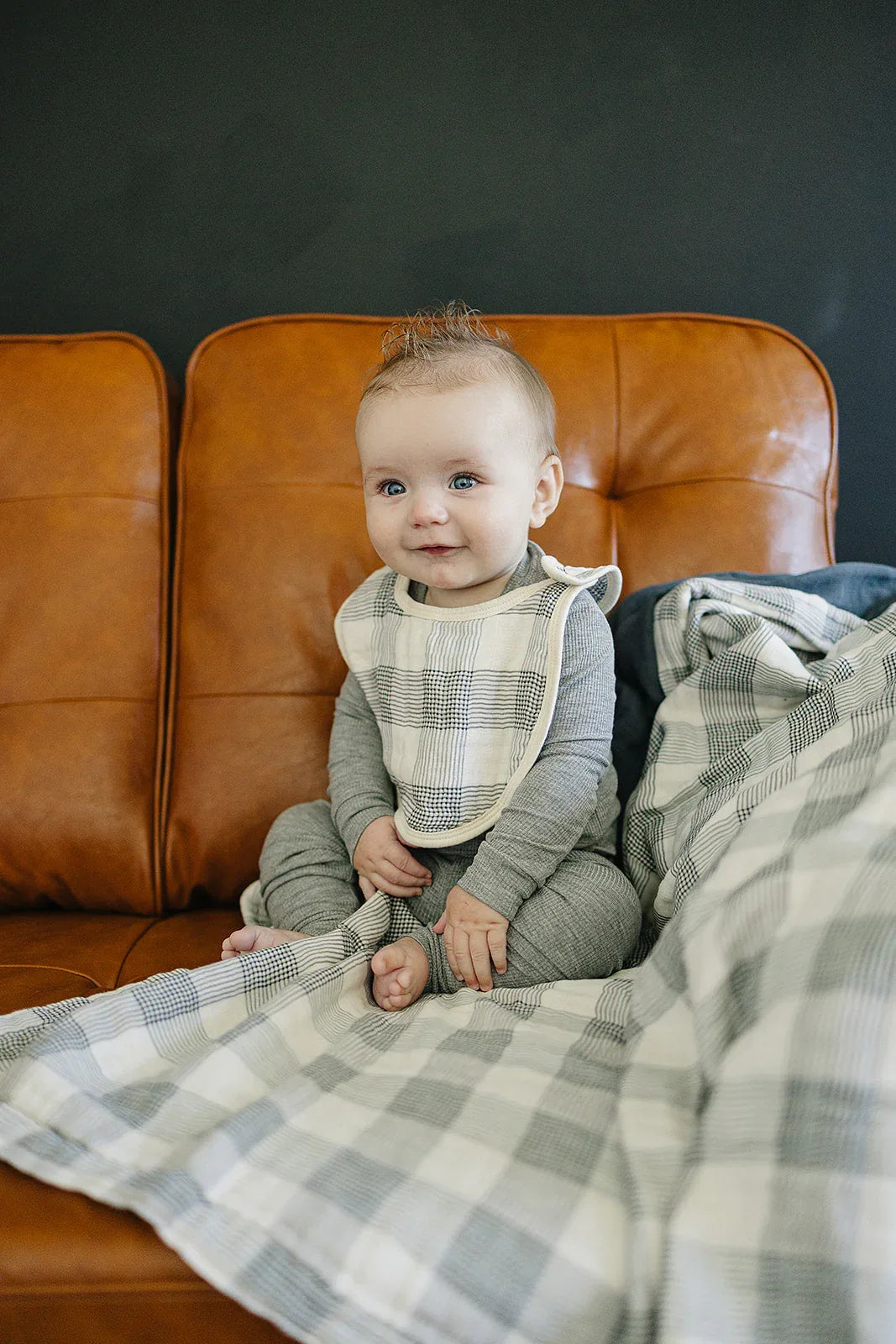 Coastal Plaid + Navy Muslin Quilt - BIG FRENCHIES