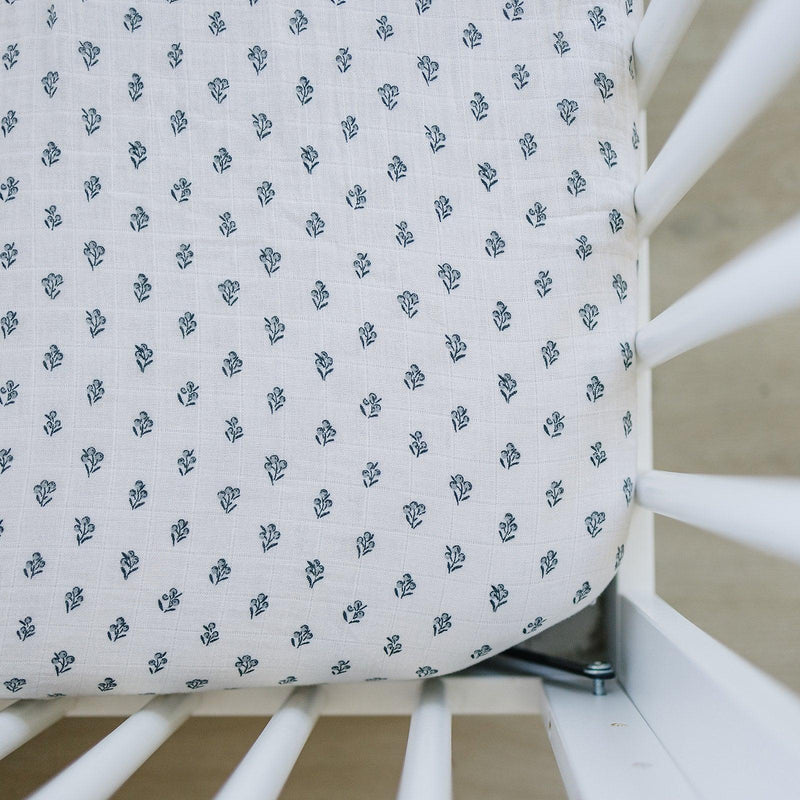 Cream Berry Muslin Crib Sheet - BIG FRENCHIES