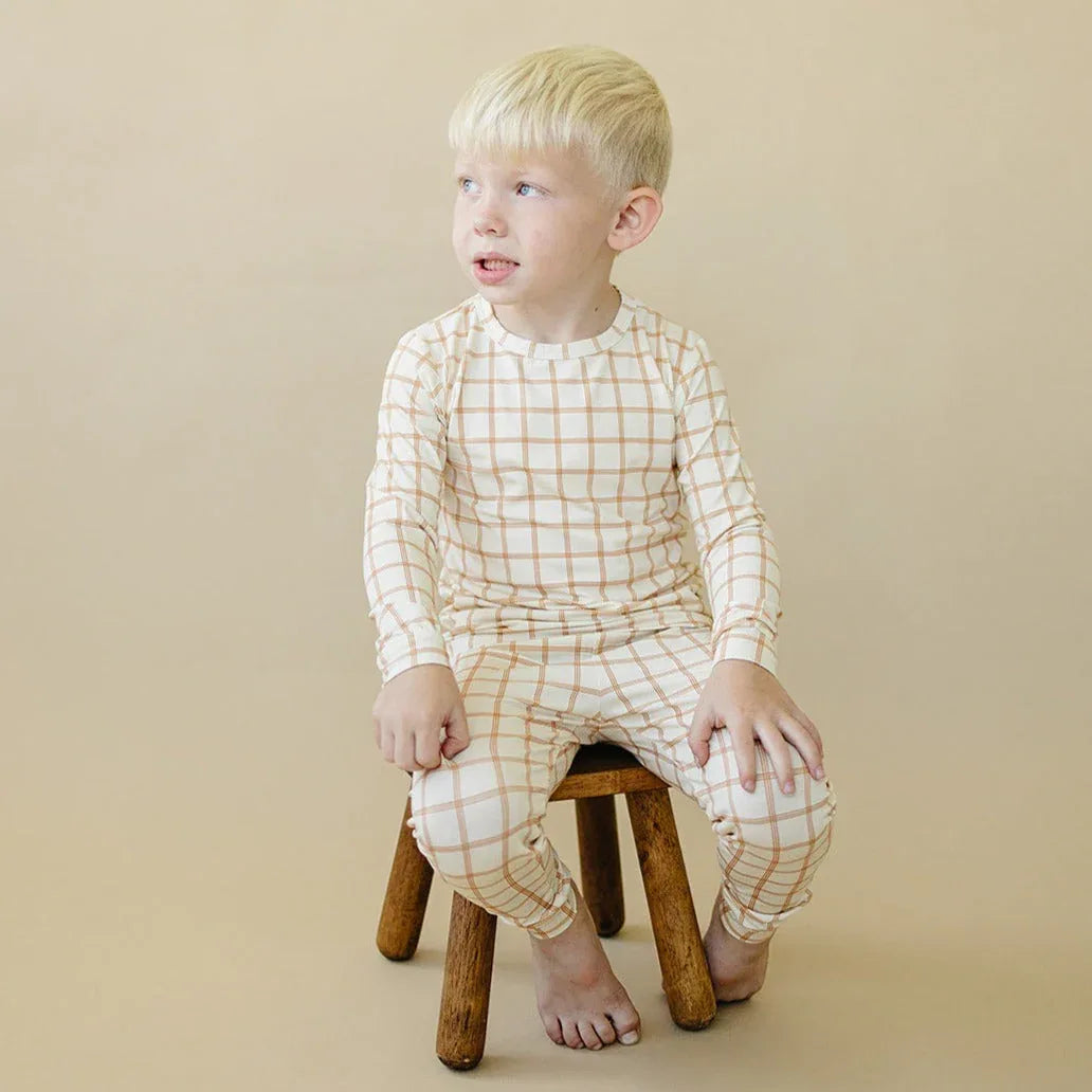 Burnt Orange Plaid 2pc Bamboo Pajamas - BIG FRENCHIES