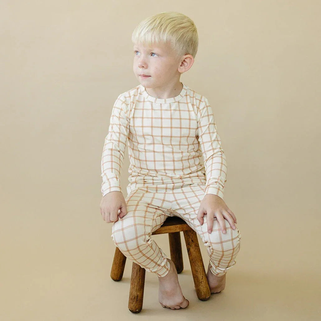 Burnt Orange Plaid 2pc Bamboo Pajamas - BIG FRENCHIES