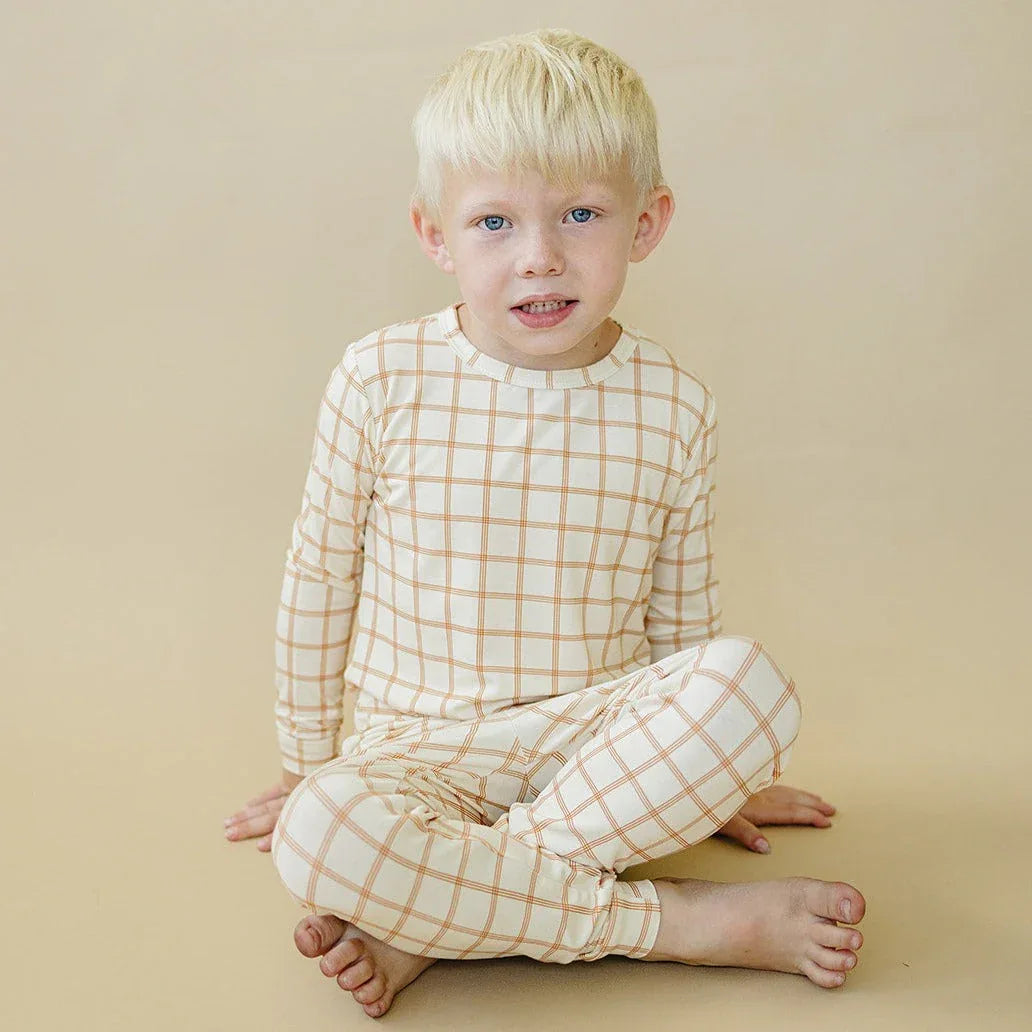 Burnt Orange Plaid 2pc Bamboo Pajamas - BIG FRENCHIES