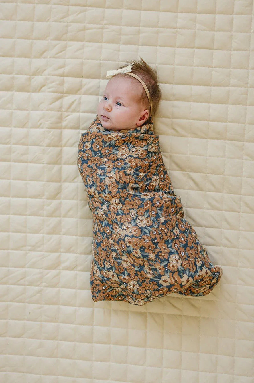 Venetian Floral Muslin Swaddle Blanket - BIG FRENCHIES