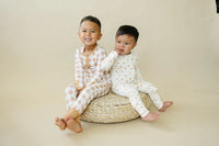 Golden Gingham 2pc Henley Bamboo Pajamas - Sizes Newborn & Up - BIG FRENCHIES