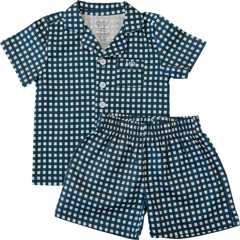 Navy Gingham Short Pajama Set - BIG FRENCHIES