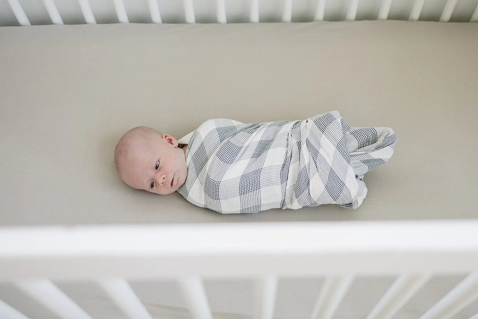 Coastal Plaid Muslin Swaddle Blanket - BIG FRENCHIES