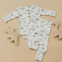 Snugglesaurus 2pc Henley Bamboo Pajamas - Sizes Newborn & Up! - BIG FRENCHIES